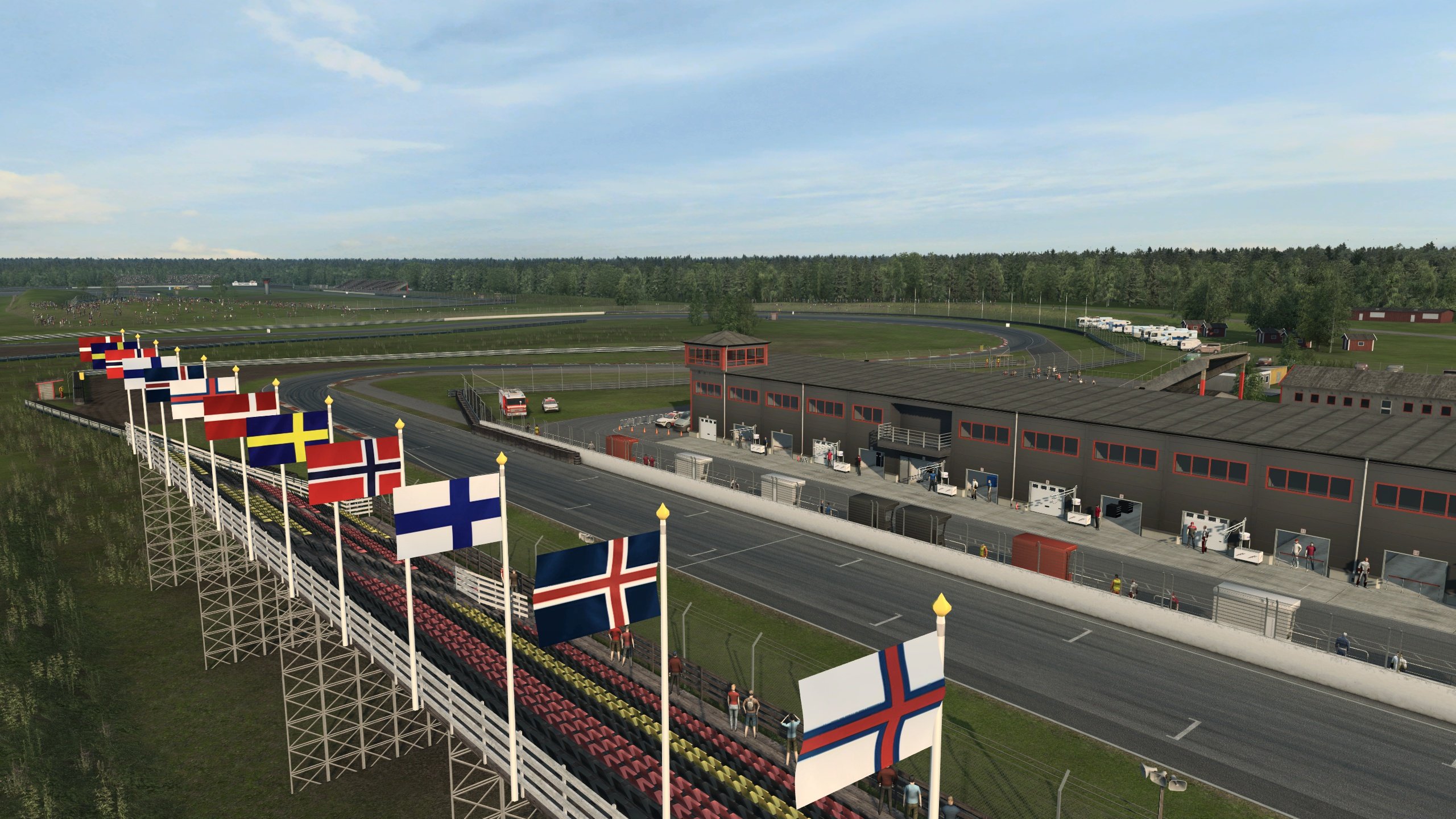 RaceRoom Anderstorp drone shot main straight