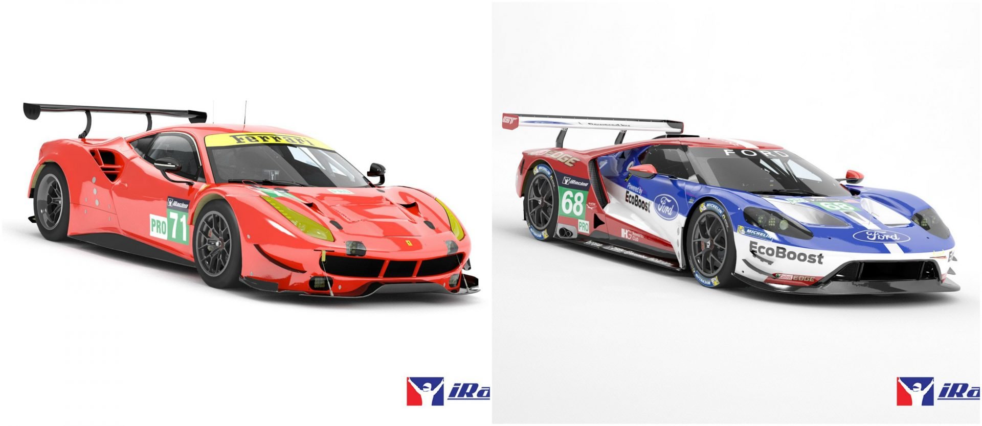 iRacing Ferrari 488 GTE and Ford GT LM GTE-PRO