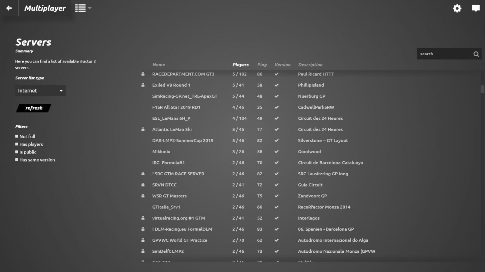 rFactor 2 April Roadmap Update UI Matchmaking Preview