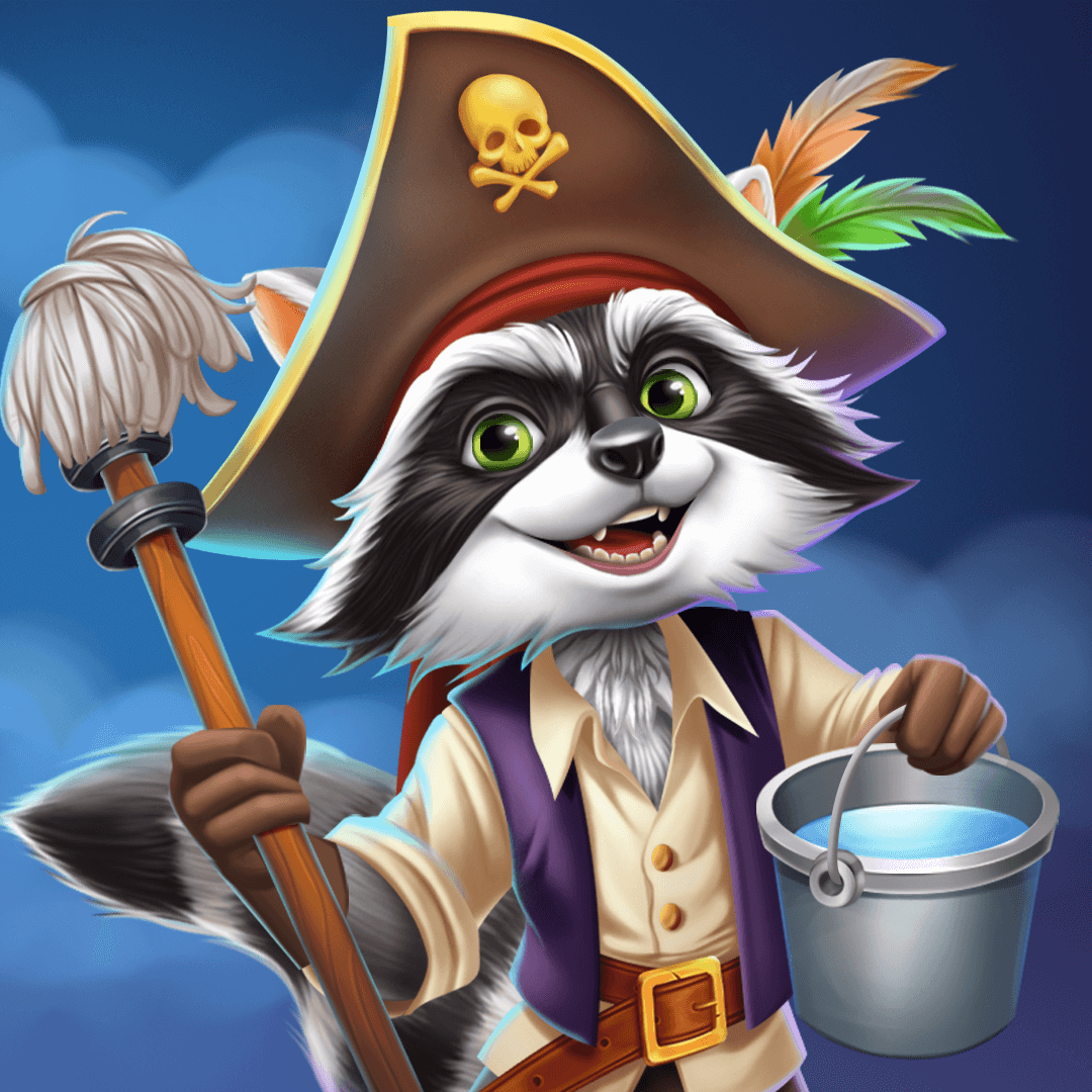 Raccoon Pirate 2D Character