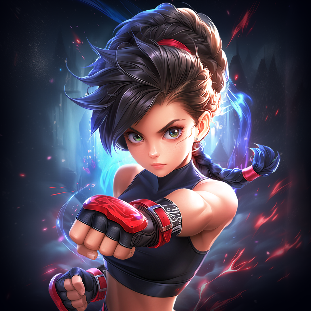 Fighter Girl 2D Character 