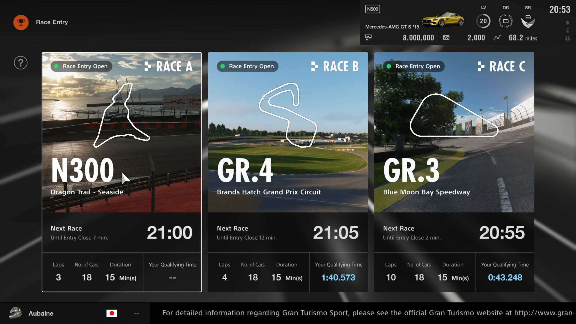 Gran Turismo Sport Sport mode demo