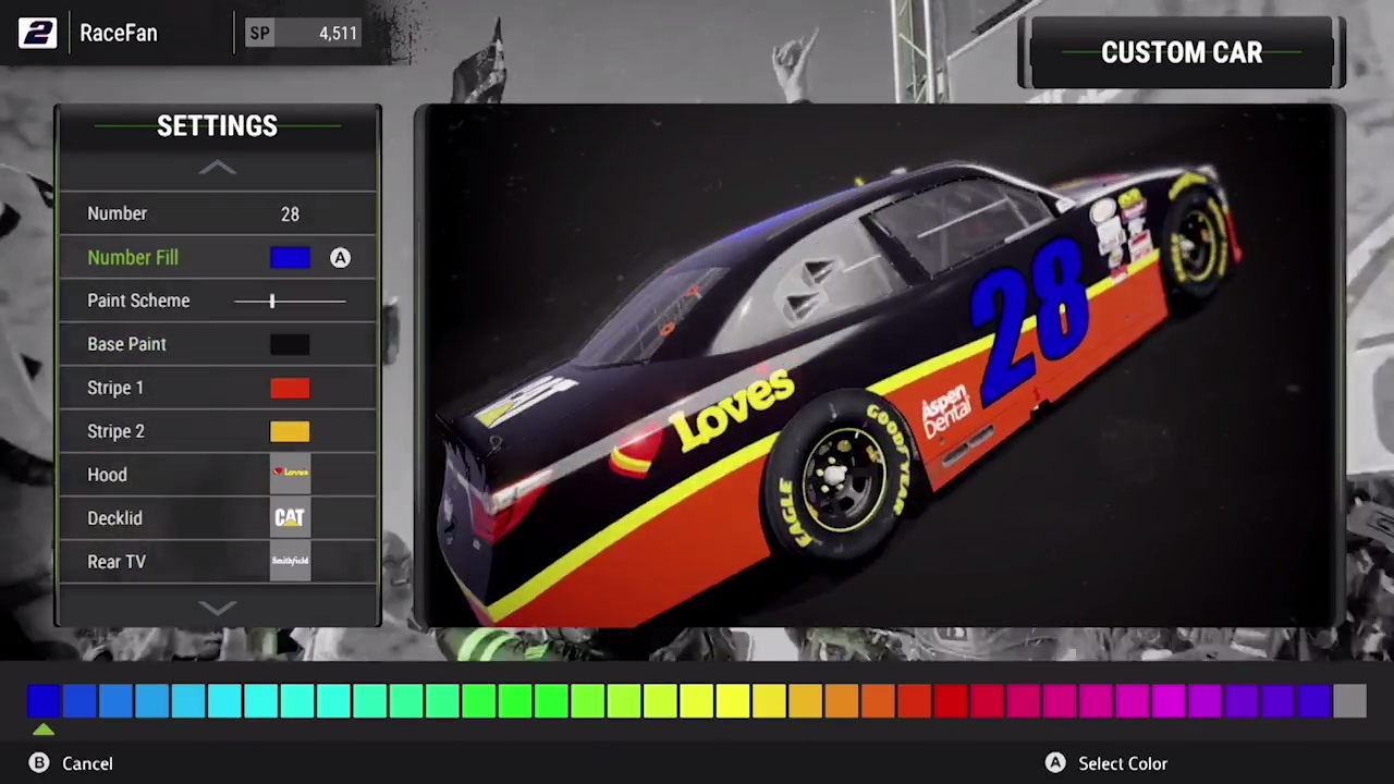 NASCAR Heat 2 customising liveries